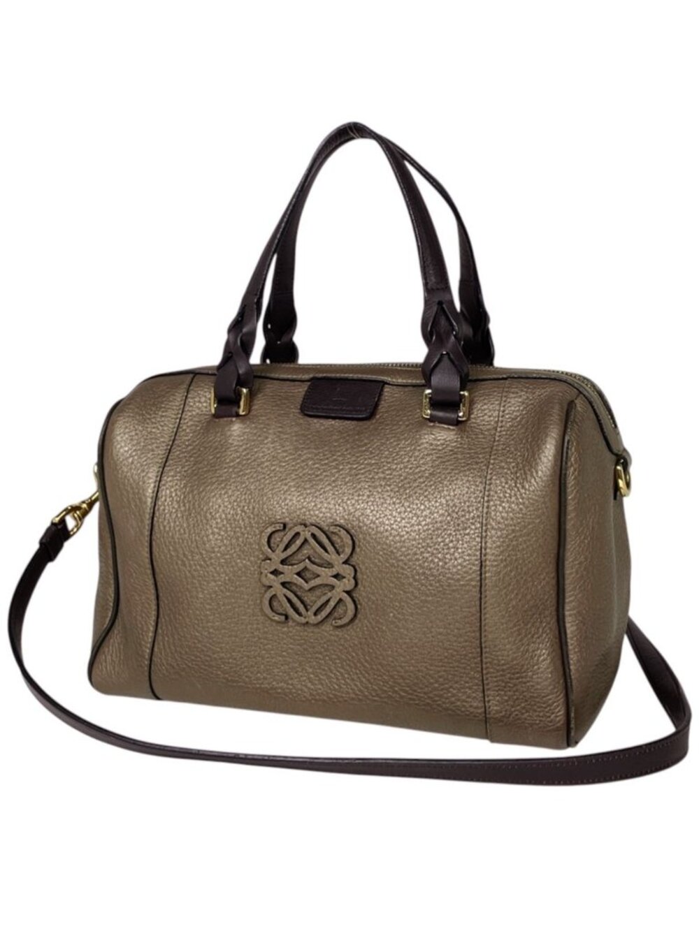 Loewe Handbag Fusta 25 2-Way Leather Brown